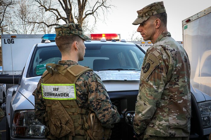 District of Columbia – U.S. Marines and Sailors with Chemical Biological Incident Response Force (CBIRF) provide support to the 2022 Presidential State of the Union Address in the District of Columbia, March 1, 2022. CBIRF was positioned to provide swift and robust support to the U.S. Capital Police and United States Secret Service during the State of the Union.