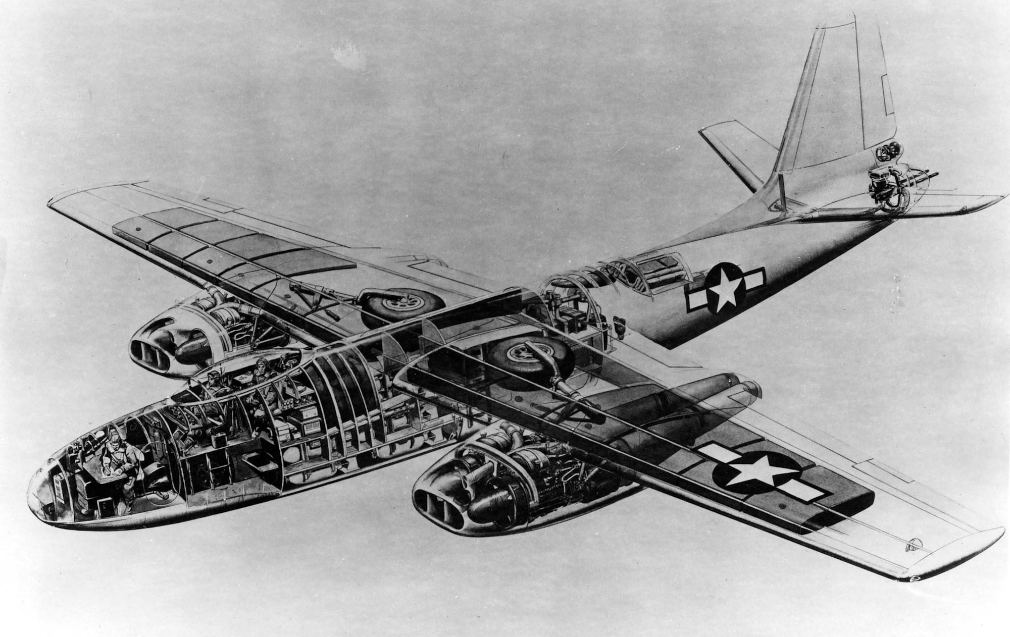 North American XB-45 cutaway drawing. (U.S. Air Force photo)