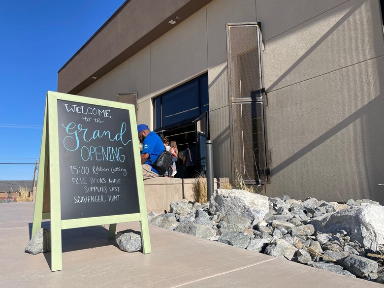 A welcome sign greets patrons March 9 at the new Fort Irwin Library at Fort Irwin, California, following a ribbon-cutting ceremony signifying the opening of the new facility. The Corps’ LA District managed construction of the $6-million facility, which replaces a more than 25-year-old library on the installation and is energy-efficient and LEED-Silver certified. Like many of the other facilities the Corps has built at Fort Irwin, the landscape around the library incorporates low-volume irrigation methods and xeriscaping techniques.