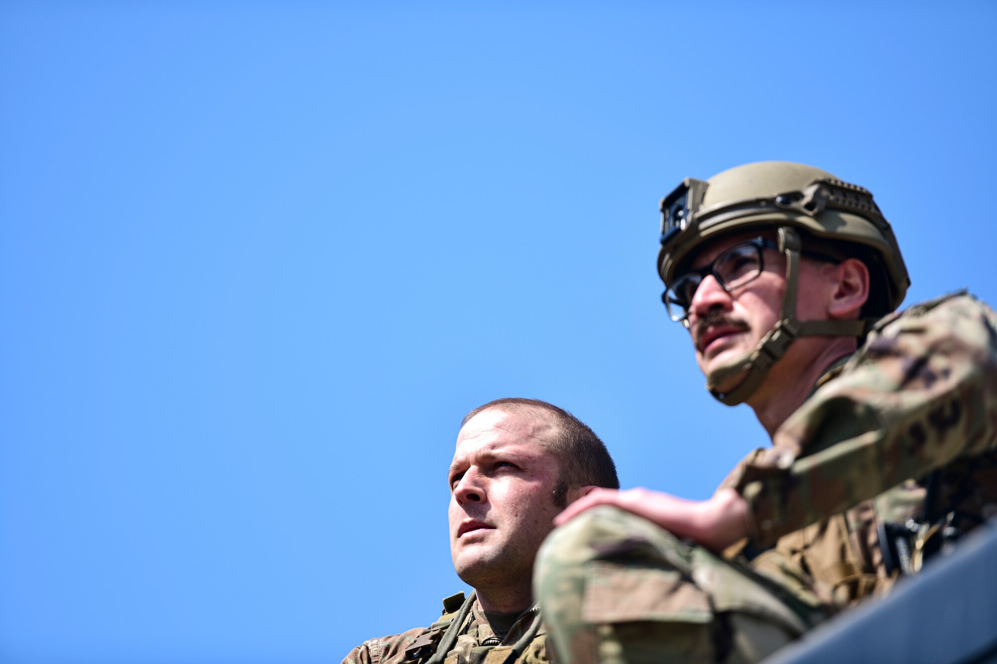Airmen speak during training.