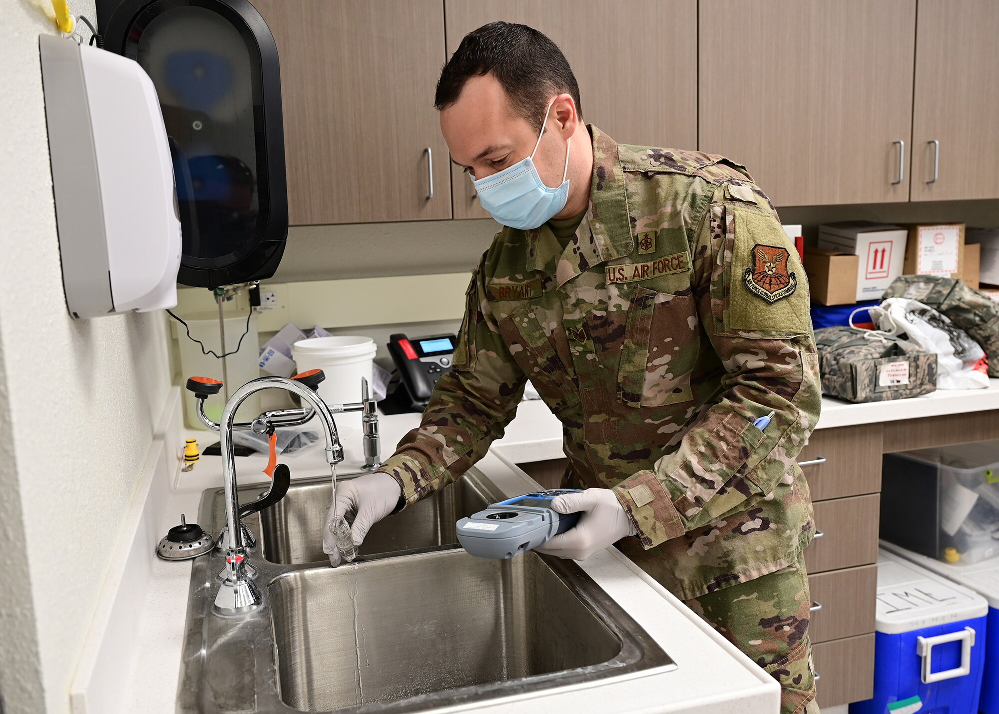 airman conducting water test