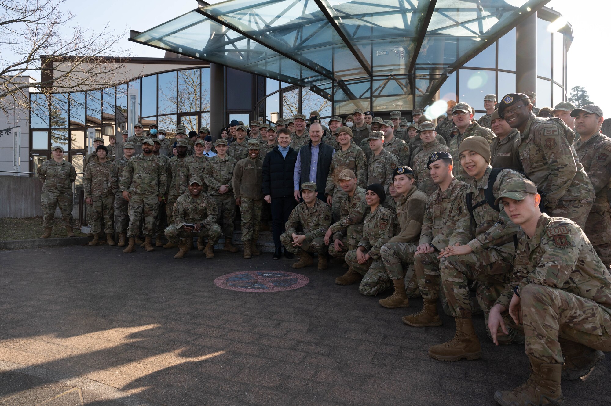 CMSAF poses for a photo with all-call attendees.