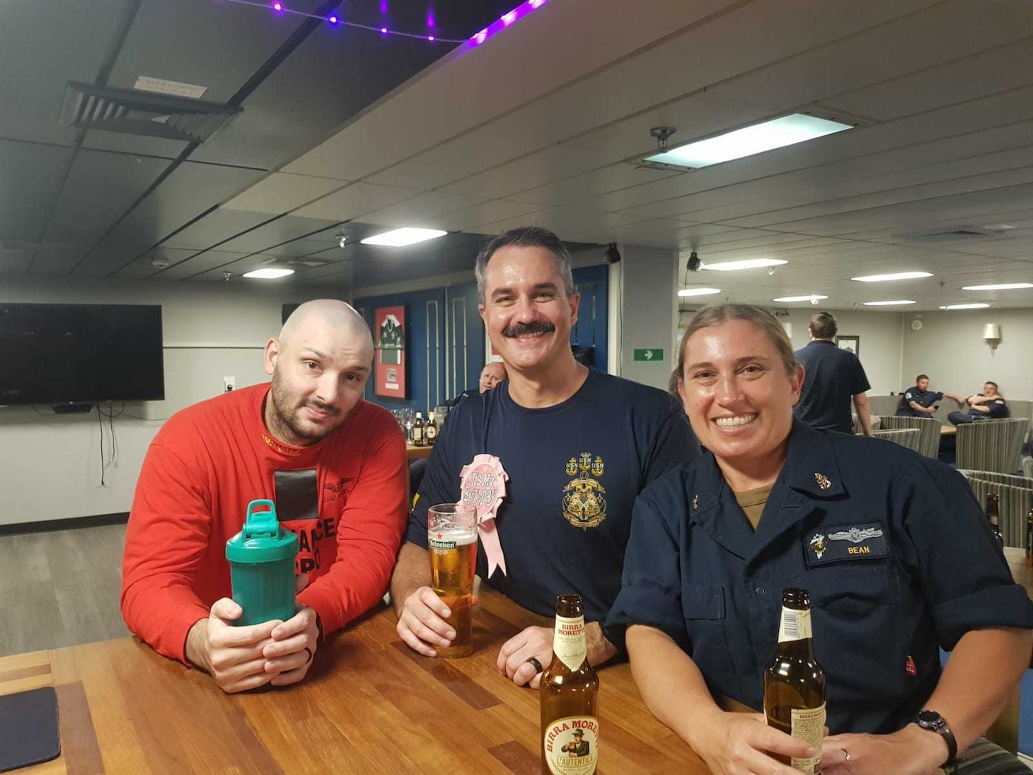 [Pictured center: U.S. Navy Aerographer’s Mate Chief (AGC) David Bernhard in the chief's Mess aboard the HMS Queen Elizabeth (Ro8)]

Stennis Space Center, Miss. —— A common practice amongst militaries of allying countries are personnel exchanges, where service-members of respective countries participate in different military cultures and observe varying defense operations. 

Slidell, Louisiana-native, U.S. Navy Aerographer’s Mate Chief (AGC) David Bernhard joined the United Kingdom’s Royal Navy aboard one of its aircraft carriers—the HMS Queen Elizabeth (Ro8).

With over 20-years enlisted in the U.S. Navy, and a novel of sea stories that follow, Bernhard recounted his time aboard the Queen Elizabeth (QE) with the British, and here is what he had to say.