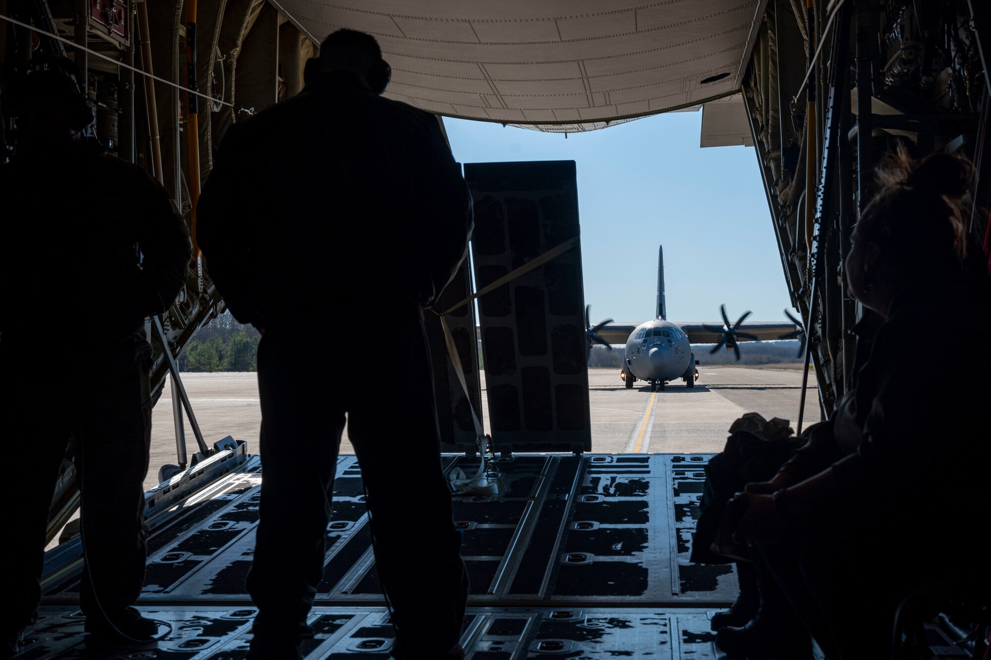 A C-130J Super Hercules taxis down the flightline