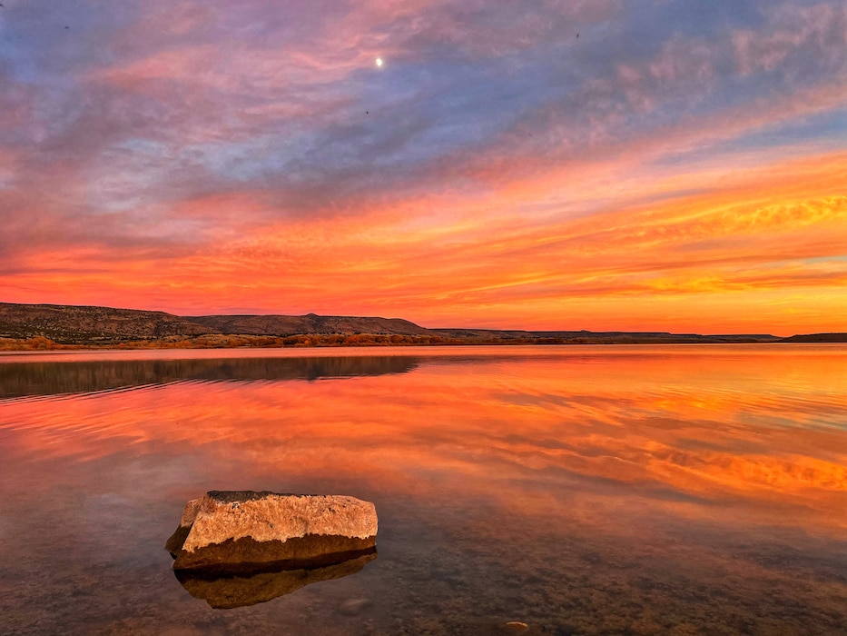 COCHITI LAKE, N.M. -- Sunset at Cochiti Lake, Nov. 14, 2021. Photo by Karyn Matthews. This year, there was a two-way tie for second place.