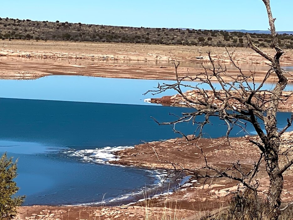 CONCHAS LAKE, N.M. -- A cold day at Conchas! Ice starts to form around the edges of the lake, Feb. 22, 2021. Photo by Nadine Carter.