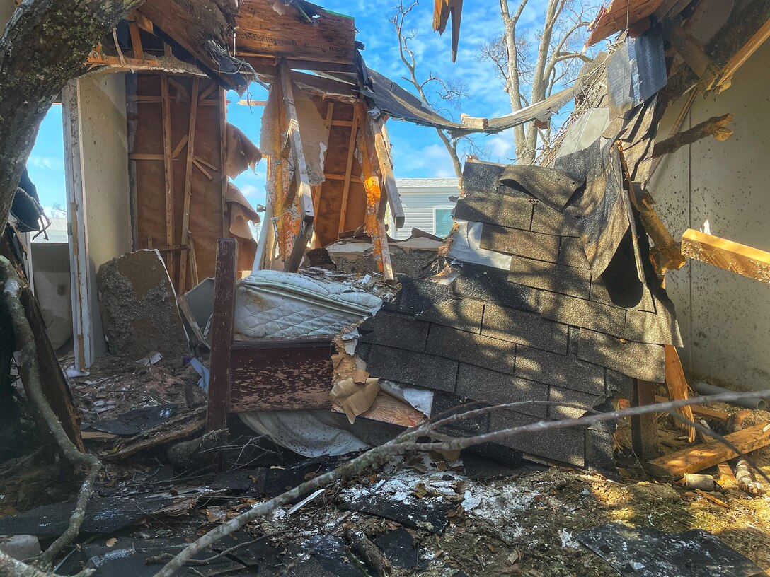LAKE CHARLES, LA -- While deployed to Louisiana in support of the Hurricane Laura response, Karyn Matthews saw many devastated properties, such as this one. Photo taken March 12, 2021. Photo by Karyn Matthews, park ranger, Cochiti Lake.