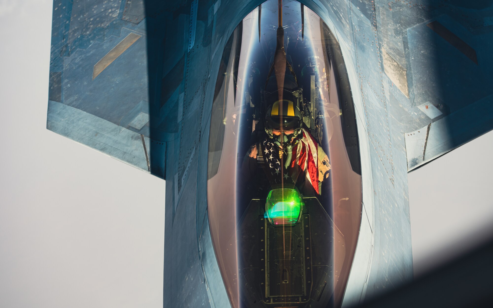 F-22 Raptor flies over Southwest Asia