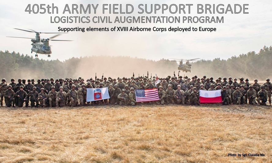 Using its Logistics Civil Augmentation Program, the 405th AFSB has established life support operations for thousands of U.S.-based Soldiers deployed to Europe.