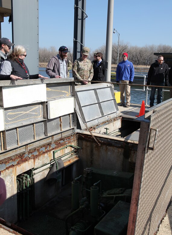 Col. Kimberly Peeples, commander of the Great Lakes & Ohio River Division, is given a tour of the Thomas J. O’Brien Lock and Dam, located at the entrance to Lake Michigan (river mile 326.0), at Calumet River in Chicago, Illinois, March 9, 2022.