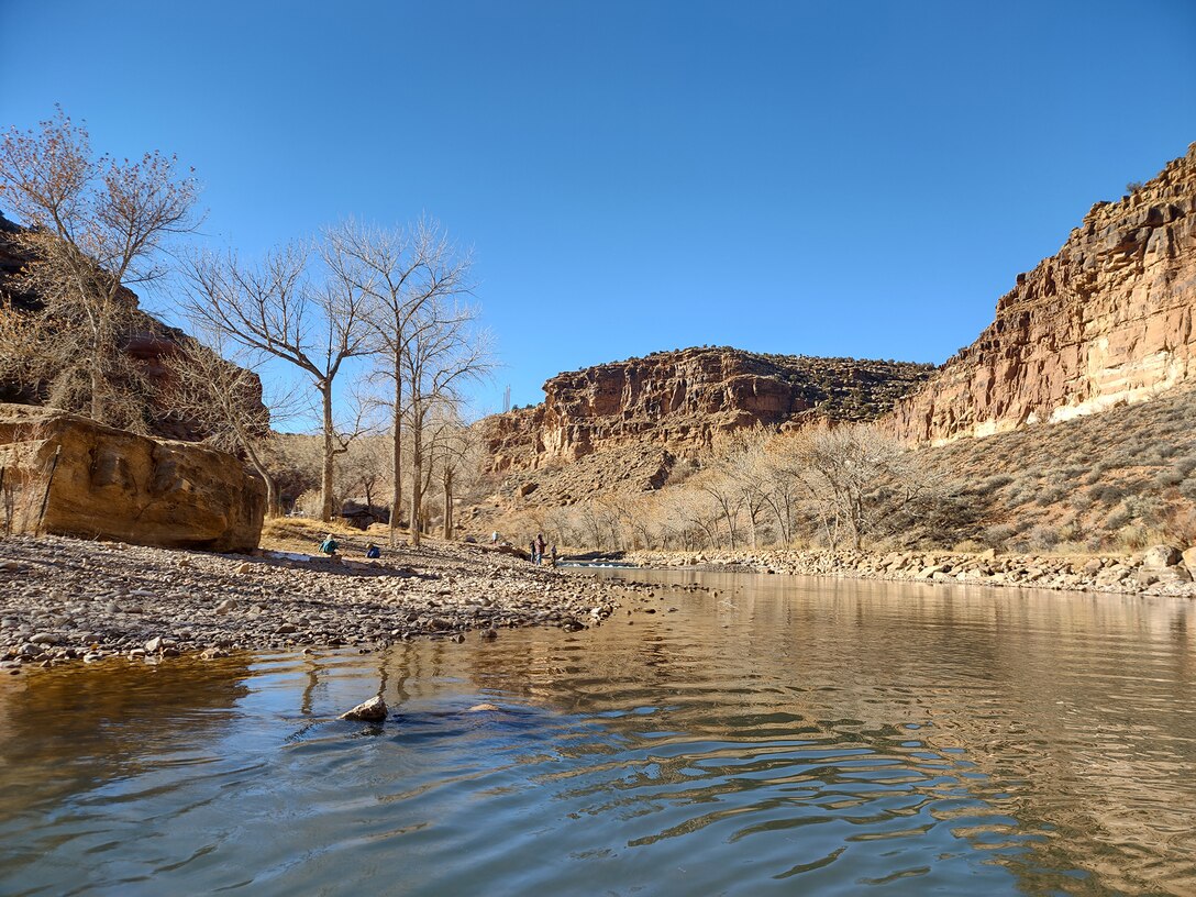 ABIQUIU LAKE, N.M. -- A sunny afternoon in a canyon at Abiquiu Lake, Jan. 29, 2022. Photo by Michael Kohler, field office administrative assistant, Abiquiu Lake.