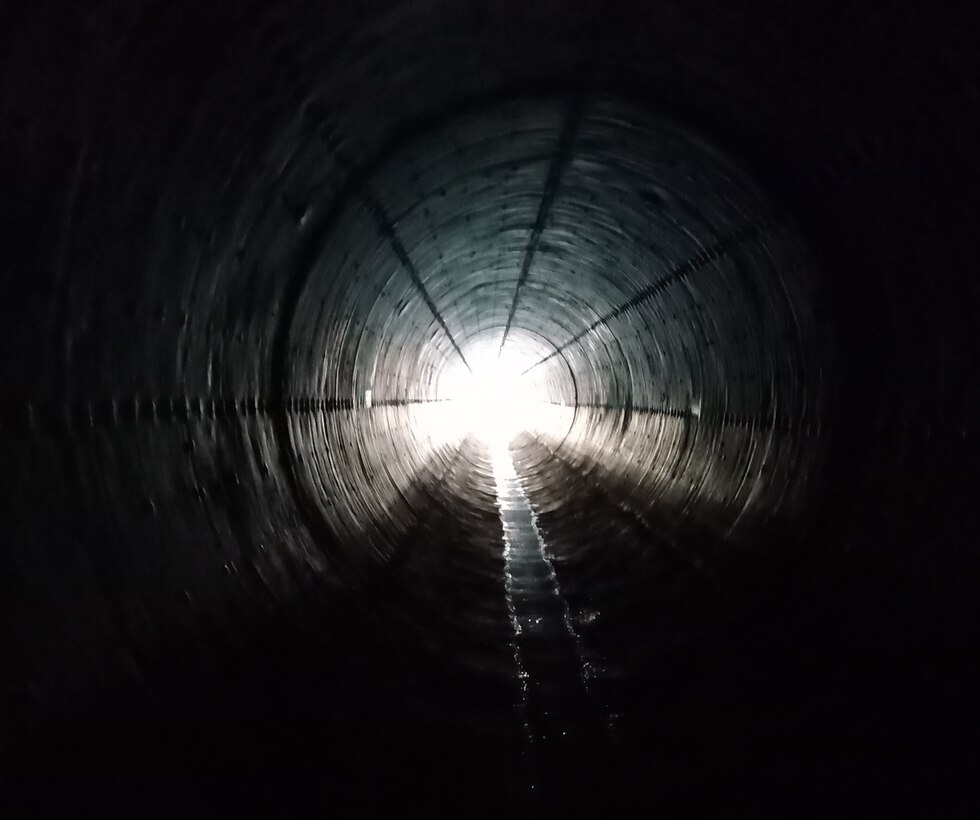 TRINIDAD DAM, Colo. -- This photo was taken during the annual inspection of the conduit tunnel at Trinidad Dam, Jan. 19, 2022. Photo by Kim Falen, operations project manager, Trinidad Lake.