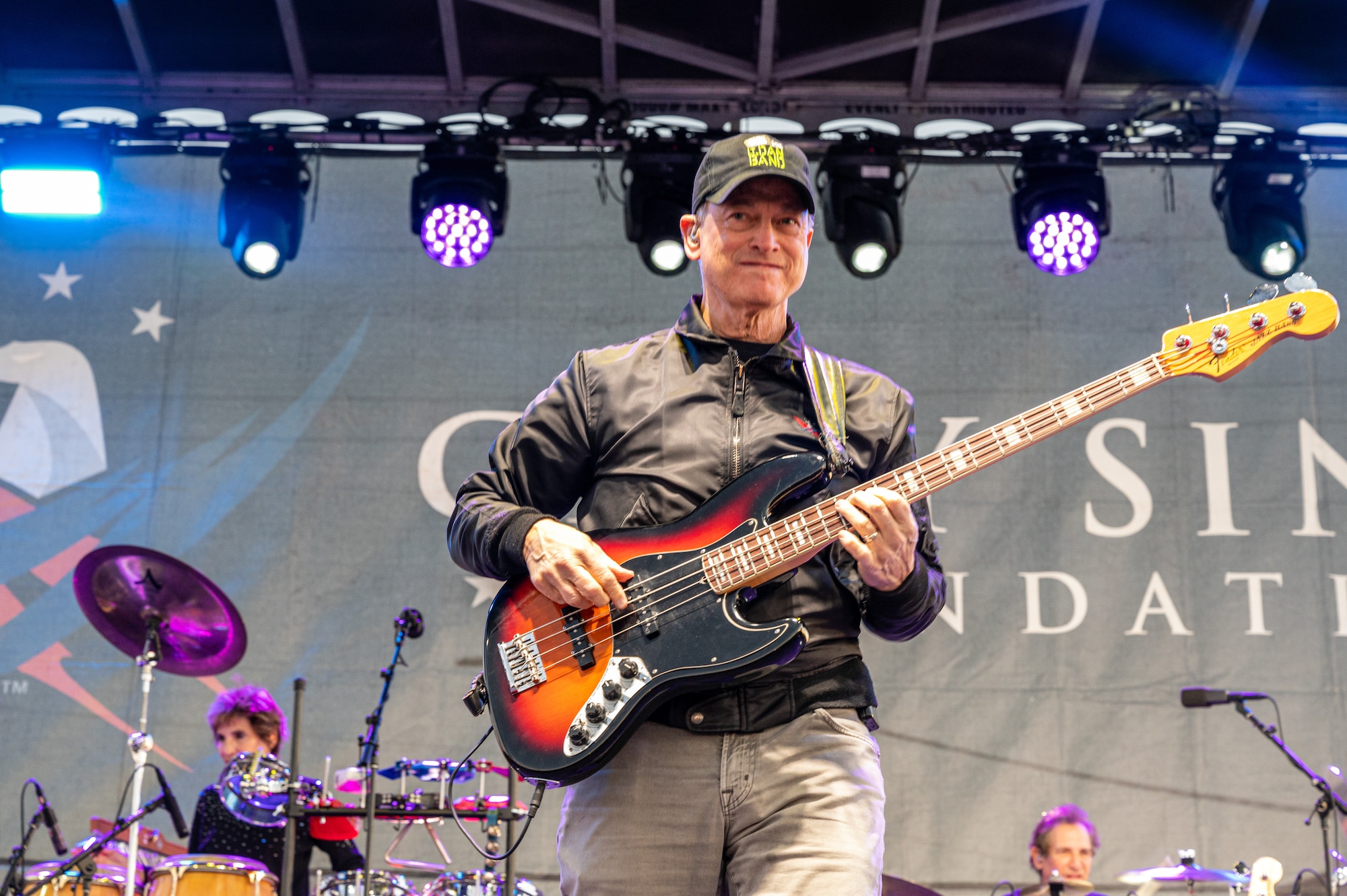 Gary Sinise and the Lt. Dan Band performed a free concert at Wings Field on Edwards Air Force Base, California, March 11, to show their support for the military.