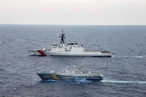 CGC Hamilton conducts training exercise with Ukrainian Coast Guard.