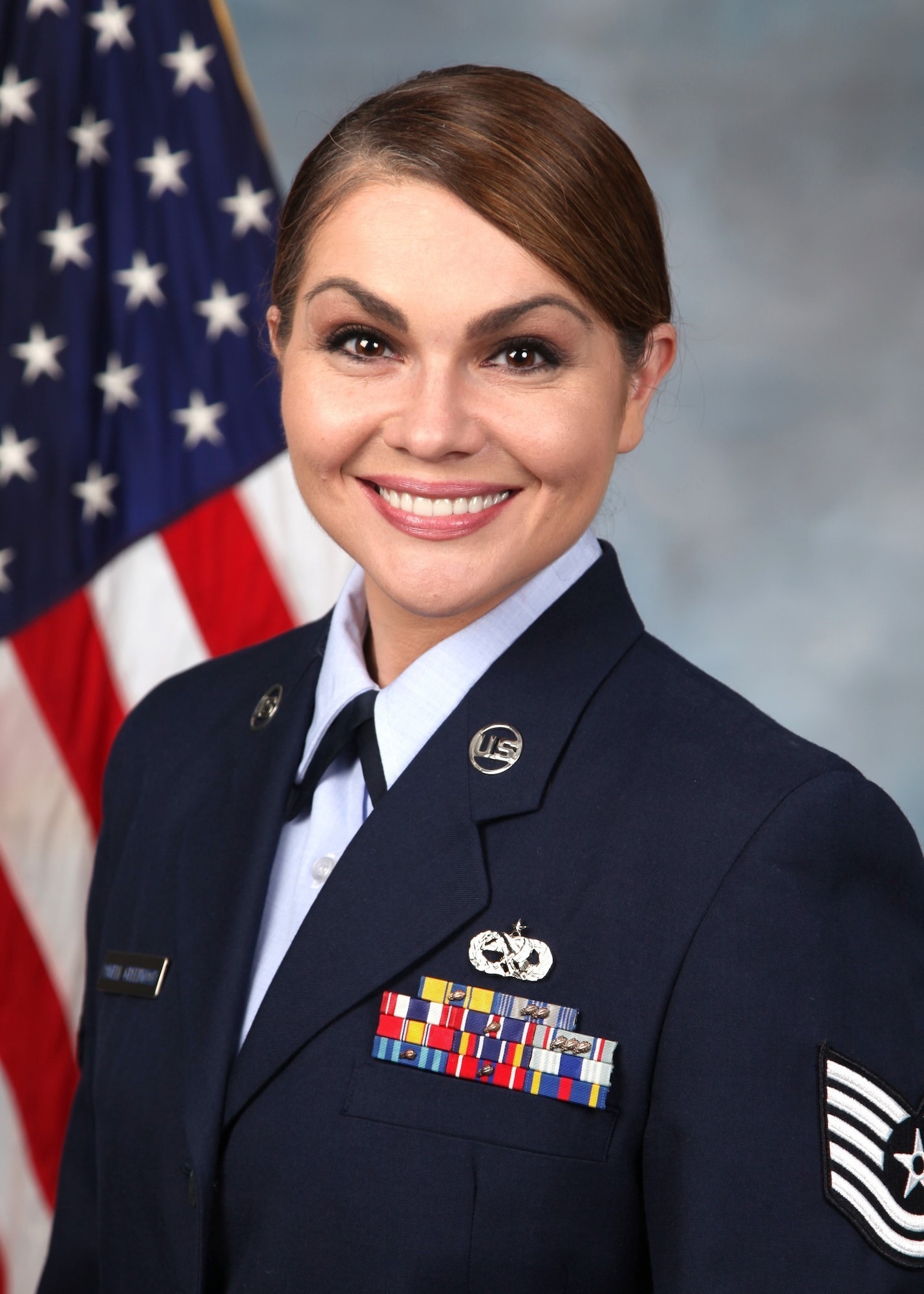 Studio portrait photo of Air Force senior noncommissioned officer.