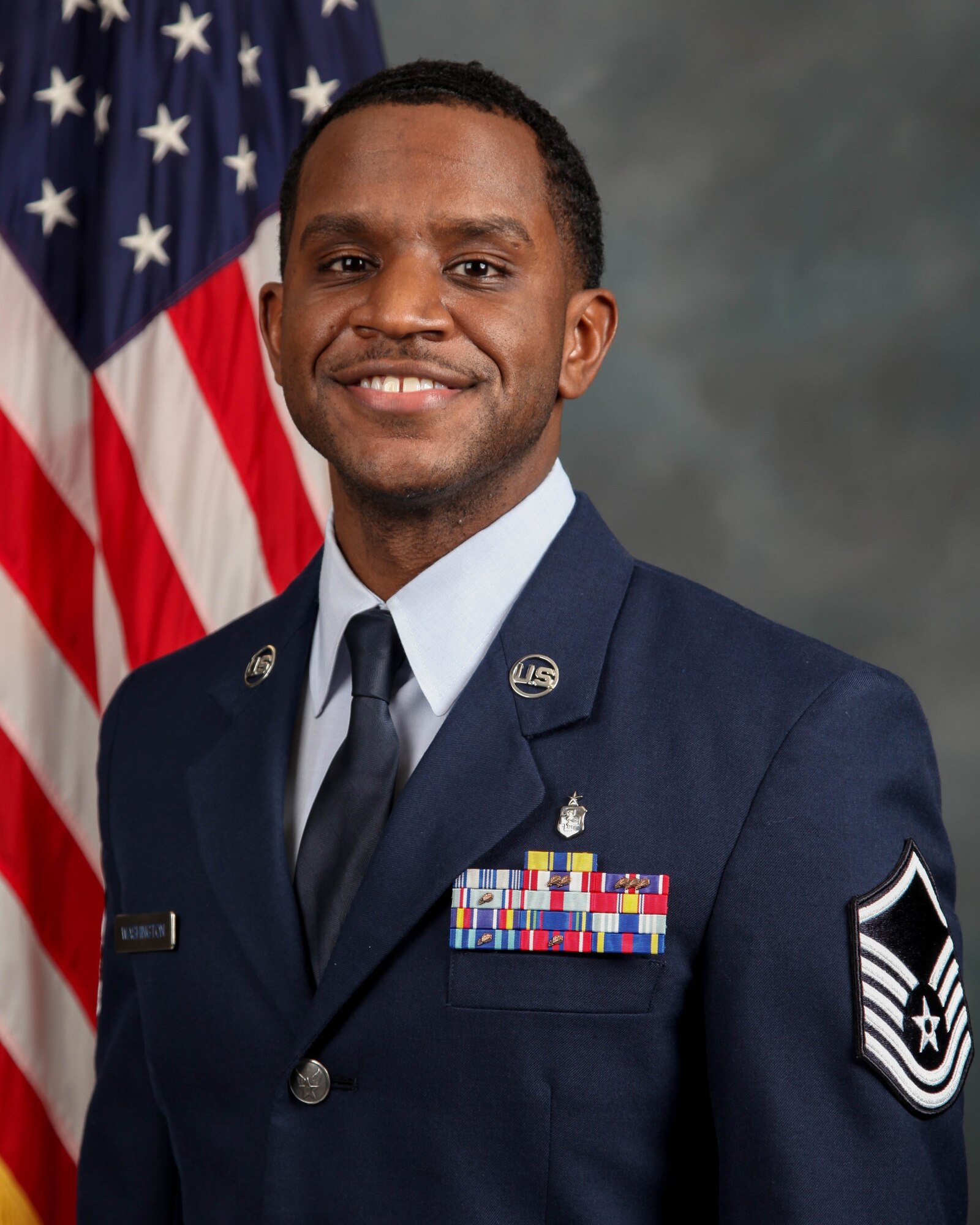 Studio portrait photo of Air Force senior noncommissioned officer.