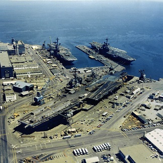 1971 Carriers Ranger, Hancock, and Coral Sea at Hunters Point