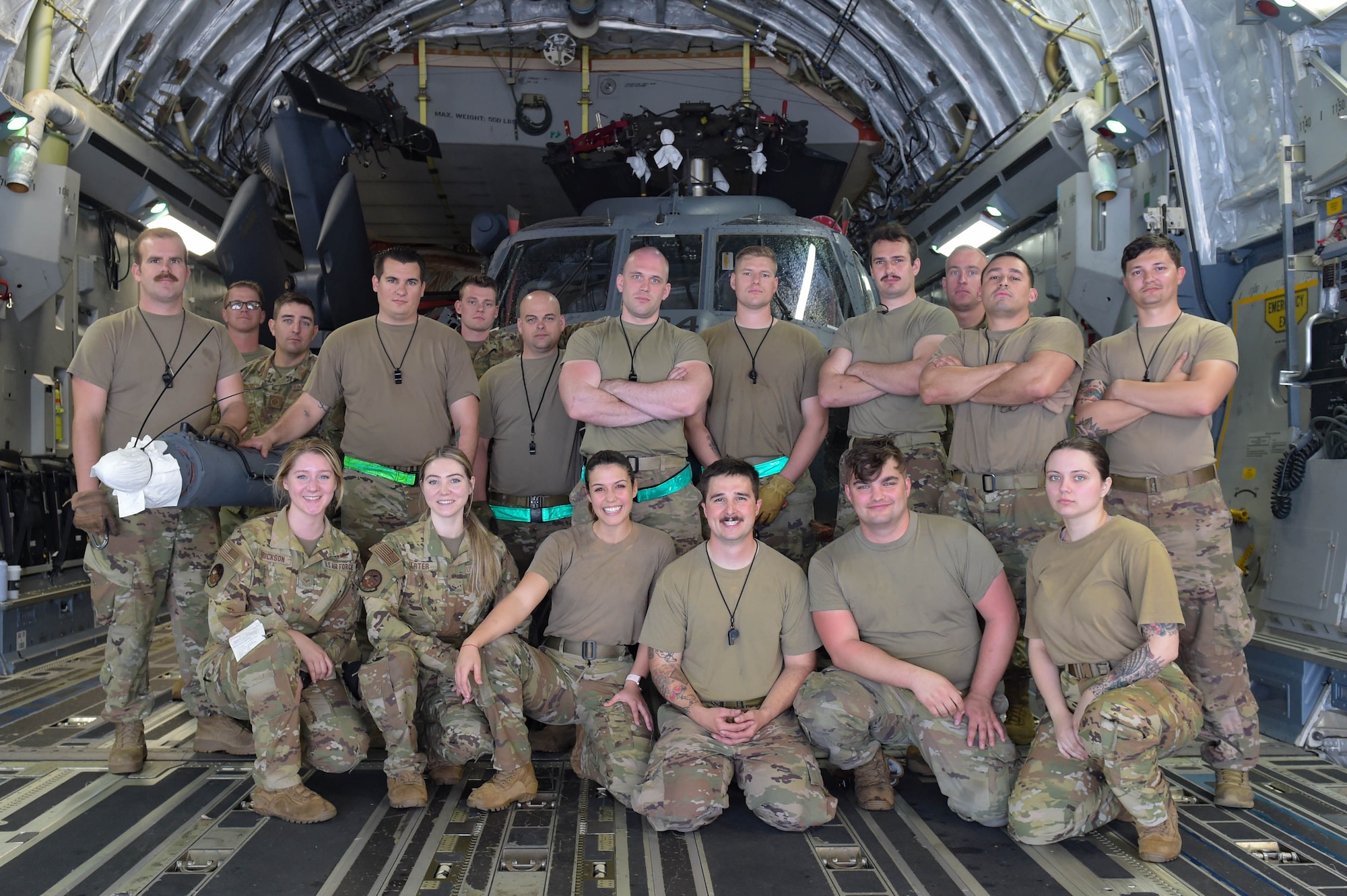 A photo of Airmen posing.
