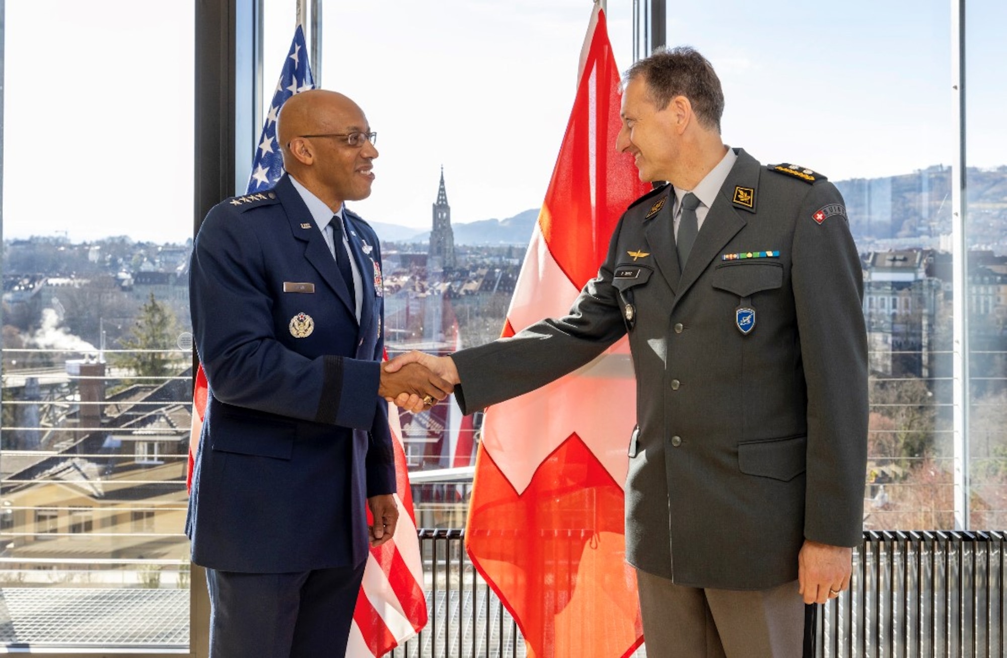 Air Force Chief of Staff Gen. CQ Brown, Jr., traveled to Switzerland March 12-15. The scheduled visit highlighted the U.S. Air Force’s commitment to the U.S.-Switzerland bilateral defense partnership and regional security in Europe. (Courtesy photo)