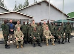 Members of the Nebraska National Guard and Rwanda Defence Force during an NCO training exchange in Gabiro, Rwanda, Feb. 9, 2022. The State Partnership Program is administered by the National Guard Bureau and supports theater commanders' security cooperation objectives.
