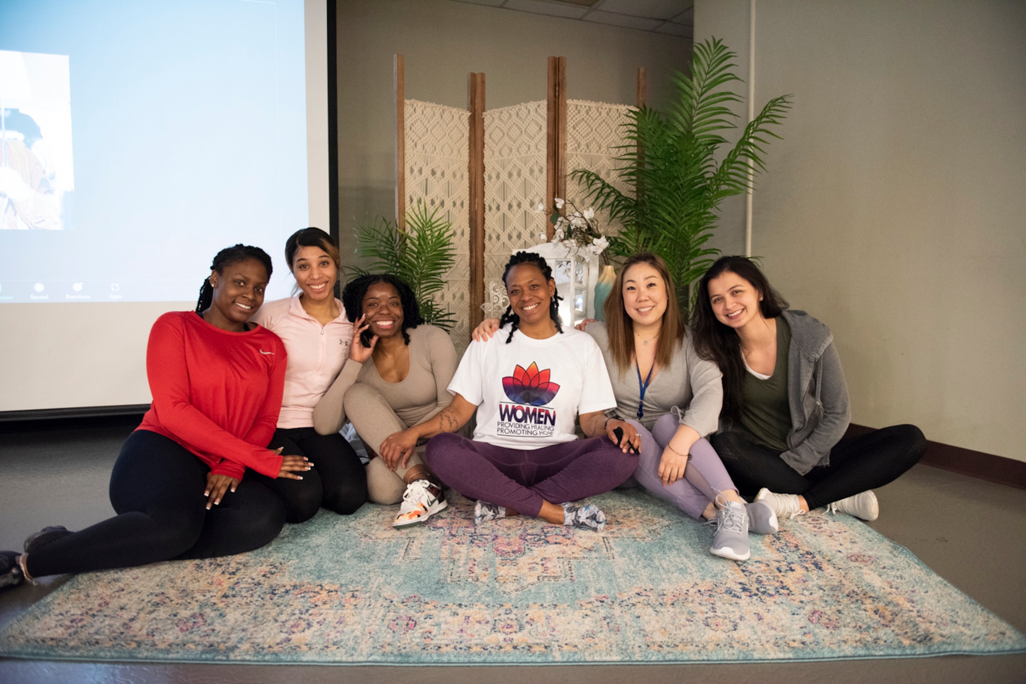 The symposium included a women’s panel with Mrs. Melissa Reuschhoff, Chief Master Sgt. Desarae Moore, Staff Sgt. Yumi Podjuban as well as Yoga instruction by Naomi Jacobs. This year, the Women’s History Month committee organized a month of events centered around a theme, “Women Providing Healing and Promoting Hope.”