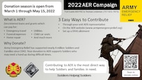 Graphic with information about the Army Emergency Relief campaign.