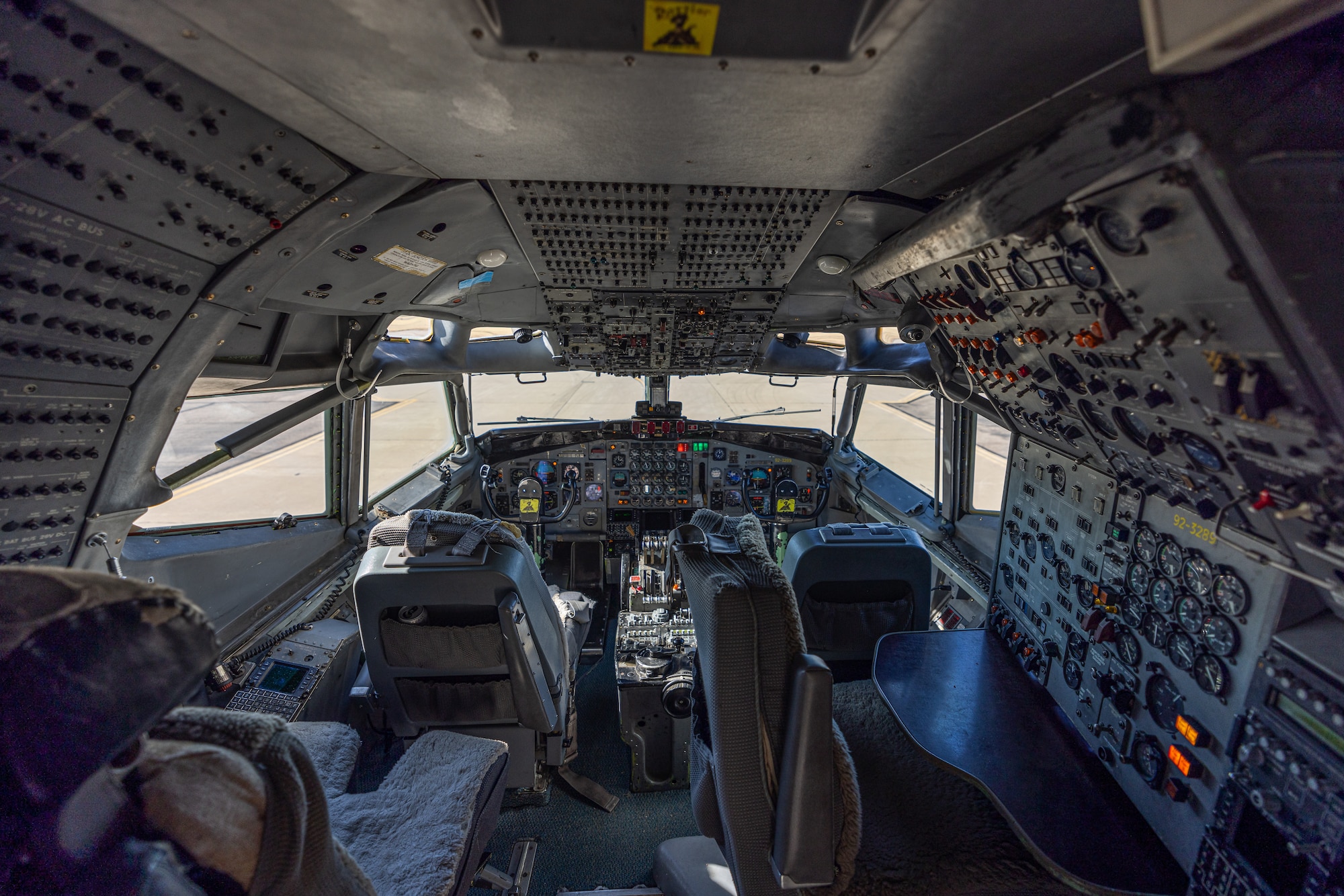 E-8C Joint STARS aircraft 92-3289 arrives at Davis-Mothan Air Force Base, Arizona, Feb. 11, 2022. The aircraft has been in military service since 1996 and will retire to its final resting place with the 309th Aerospace Maintenance and Regeneration Group. (U.S. Air National Guard photo by Capt. Ronald Cole)