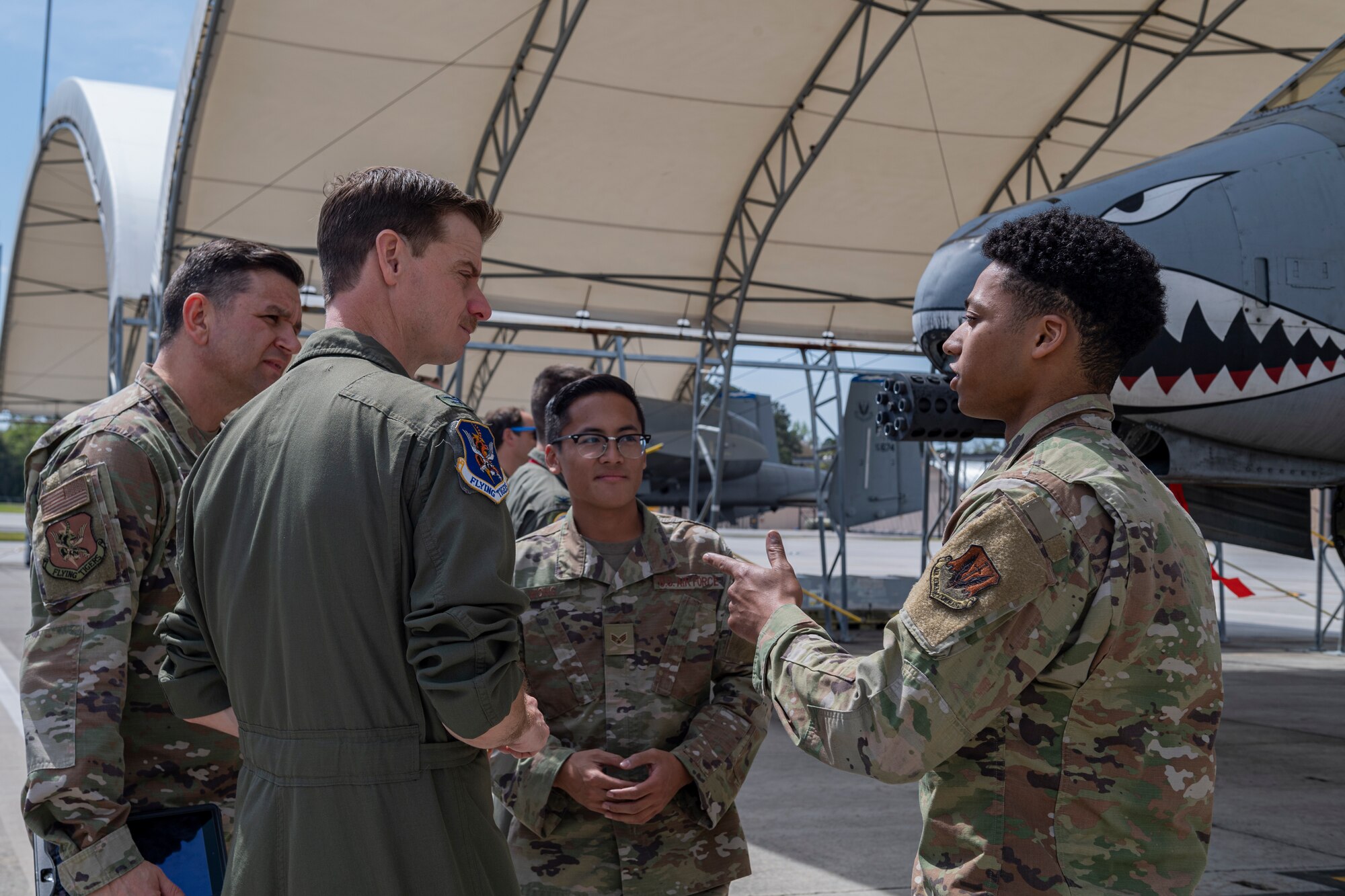 Photo of an Airman answering a maintenance knowledge question