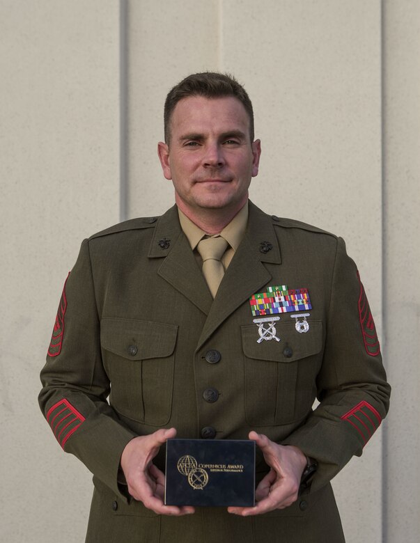 The Copernicus Award honors recipients for their consistent and superior performance in their command, control, communications, computers and intelligence (C4I)/ information technology-related job fields. (U.S. Marine Corps photo by Cpl. Sydney Smith)