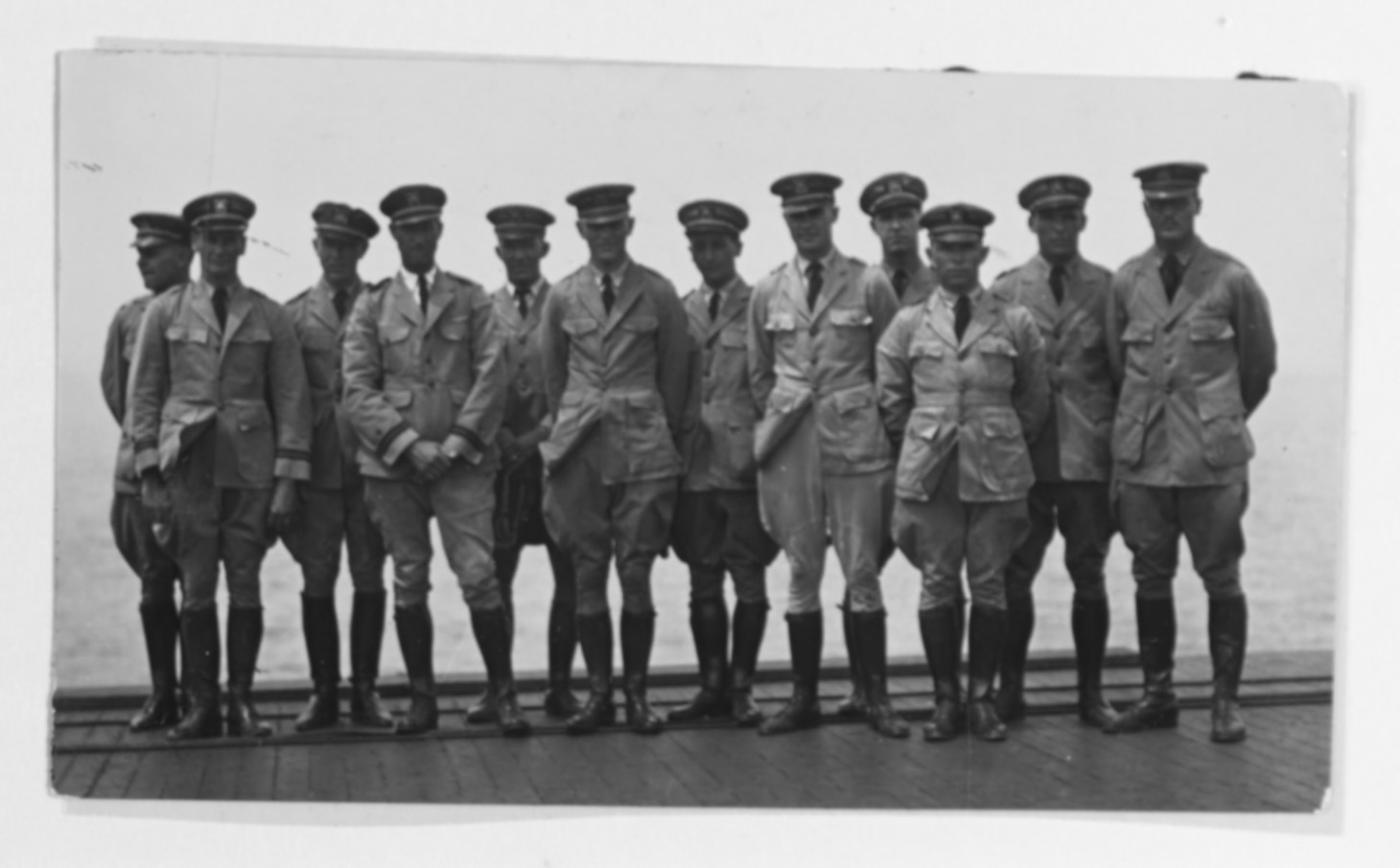 Navy pilots aboard USS Langley (CV 1),  1924.