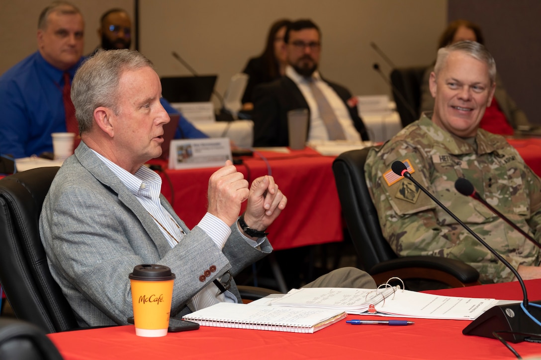 Eric Bush, Senior Executive Service, Chief of Planning and Policy Division and Maj. Gen. Richard Heitkamp, Deputy Commanding General, USACE HQ