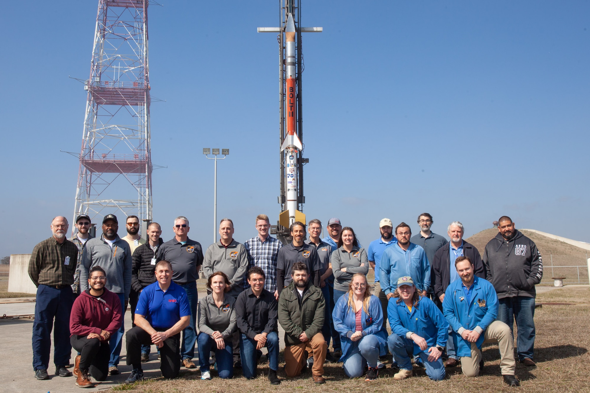 BOLT II Team at NASA/Wallops Flight Facility pre-launch on March 21, 2022. (NASA/Wallops photo/ Brian Bonsteel)