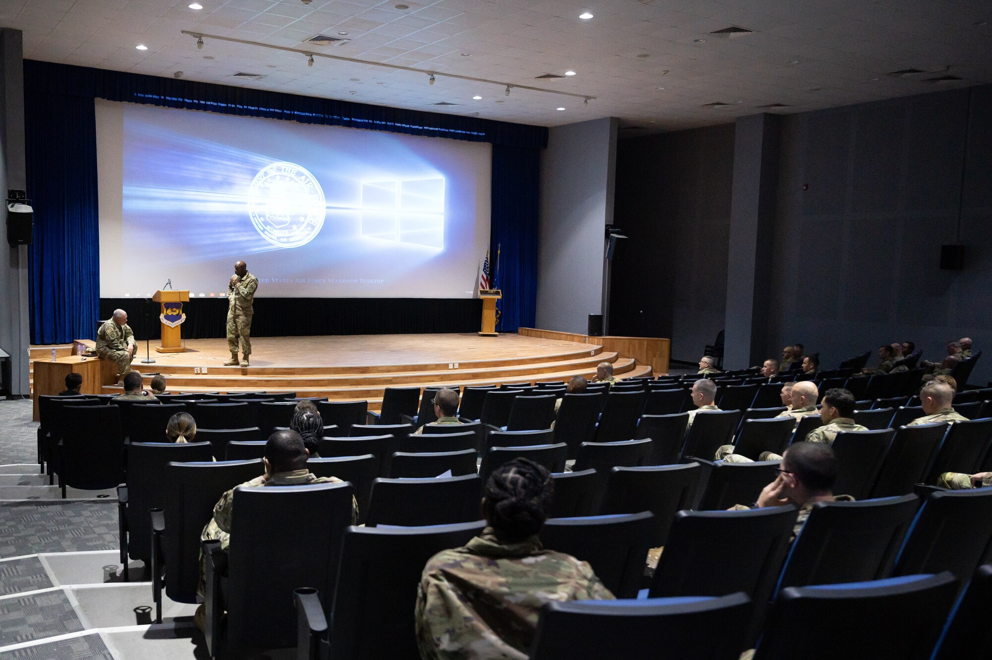 The ASAB First Sergeant Symposium is for technical sergeants and master sergeants interested in becoming or learning more about becoming a first sergeant or additional duty shirt. Additional duty shirts fill in when a first sergeant is not available or help during activities where additional people are needed. Attendees at this annual event learn public speaking, leadership skills, the article 15 process, awards process, effective bullet writing, and Red Cross notifications—notifying family members when a casualty happens.