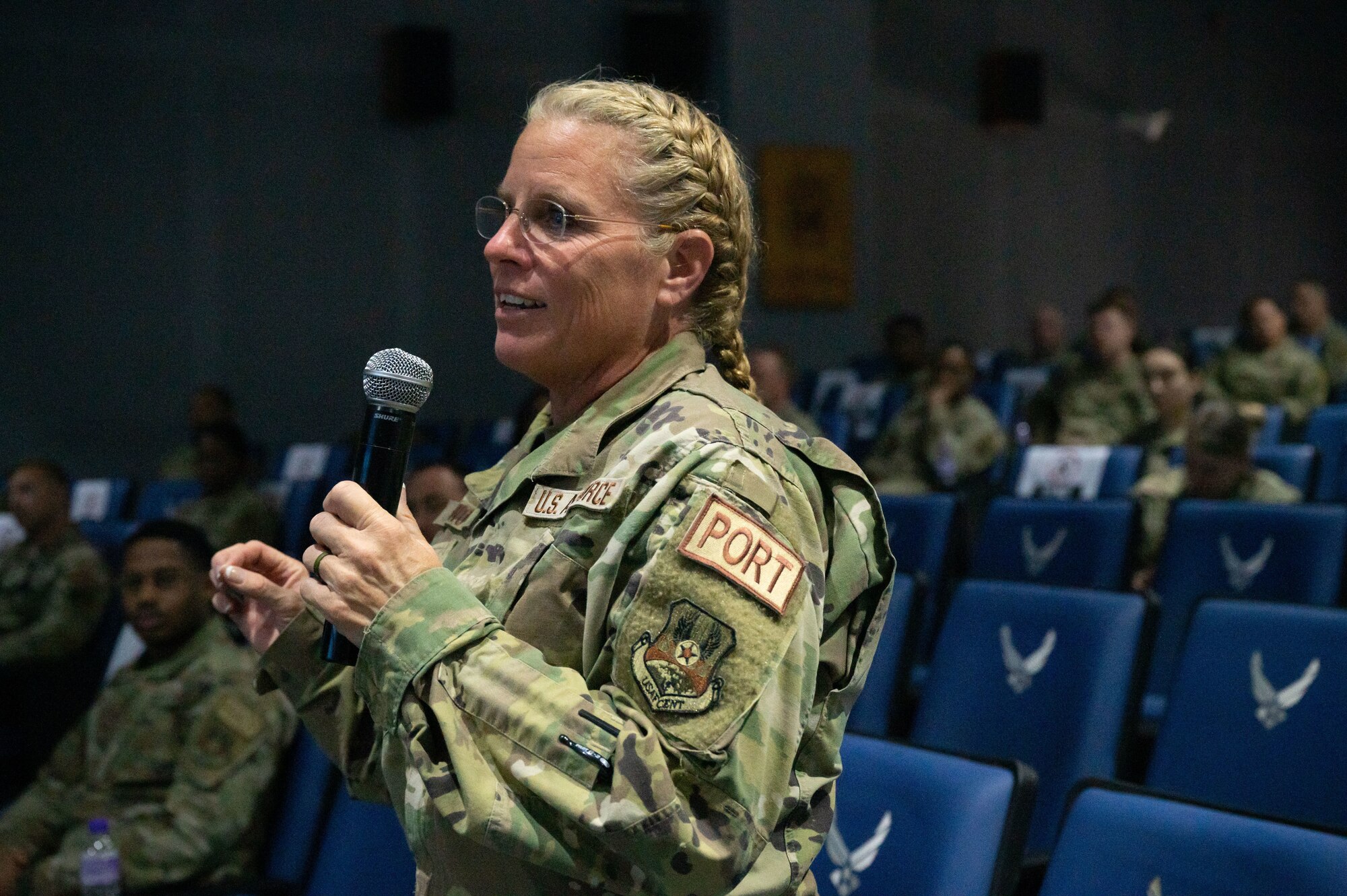 The ASAB First Sergeant Symposium is for technical sergeants and master sergeants interested in becoming or learning more about becoming a first sergeant or additional duty shirt. Additional duty shirts fill in when a first sergeant is not available or help during activities where additional people are needed. Attendees at this annual event learn public speaking, leadership skills, the article 15 process, awards process, effective bullet writing, and Red Cross notifications—notifying family members when a casualty happens.