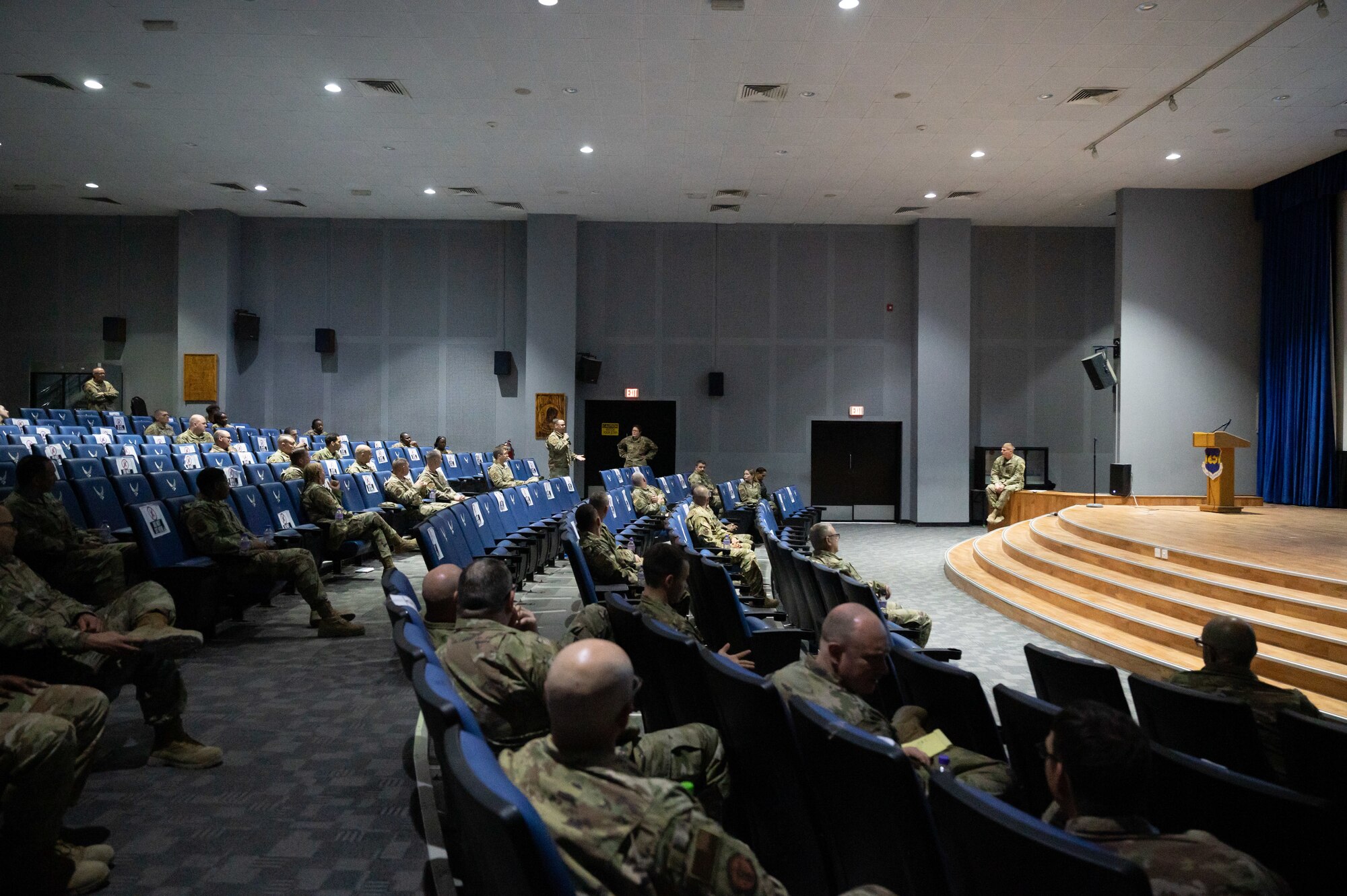 The ASAB First Sergeant Symposium is for technical sergeants and master sergeants interested in becoming or learning more about becoming a first sergeant or additional duty shirt. Additional duty shirts fill in when a first sergeant is not available or help during activities where additional people are needed. Attendees at this annual event learn public speaking, leadership skills, the article 15 process, awards process, effective bullet writing, and Red Cross notifications—notifying family members when a casualty happens.