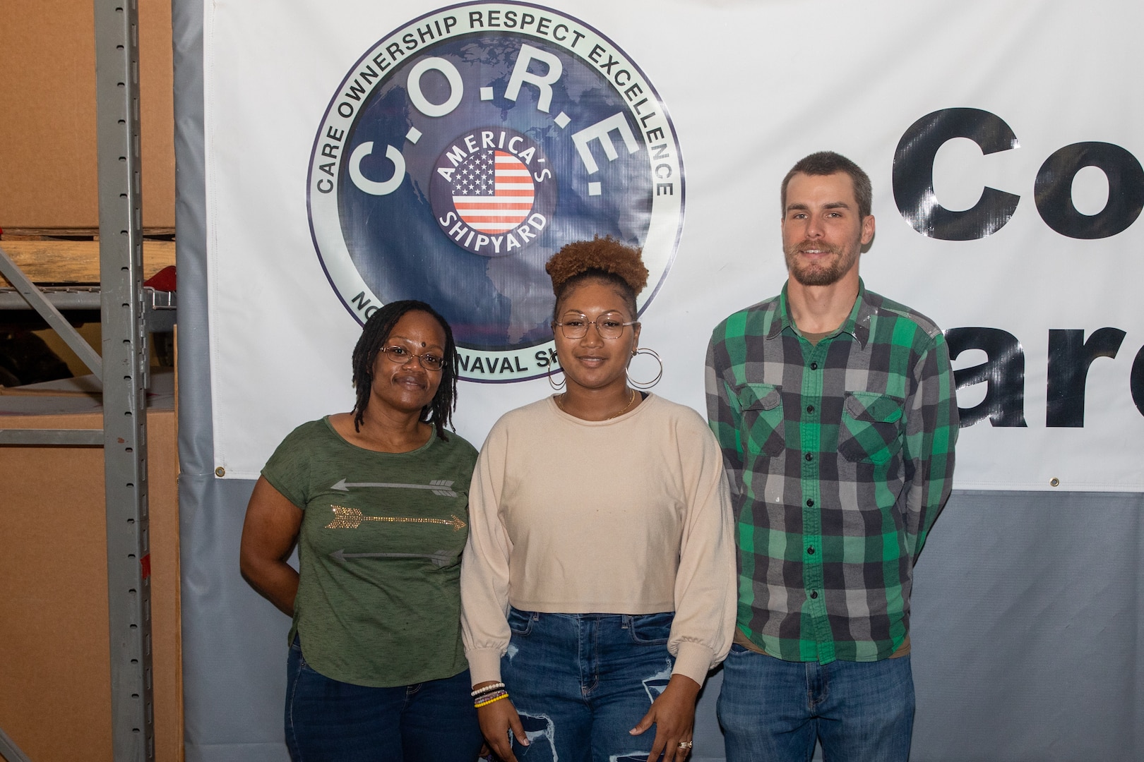 From Left to Right: Shop 57 Insulating Mechanic and recipient of the 2019 Outstanding Apprentice of the Year Award Aisha Clark, Shop 57 Insulator and recipient of the 2021 Outstanding Apprentice of the Year Award Jacqueline Winborne, and Shop 57 Insulator and recipient of the 2020 Outstanding Apprentice of the Year Award Evan Webb.