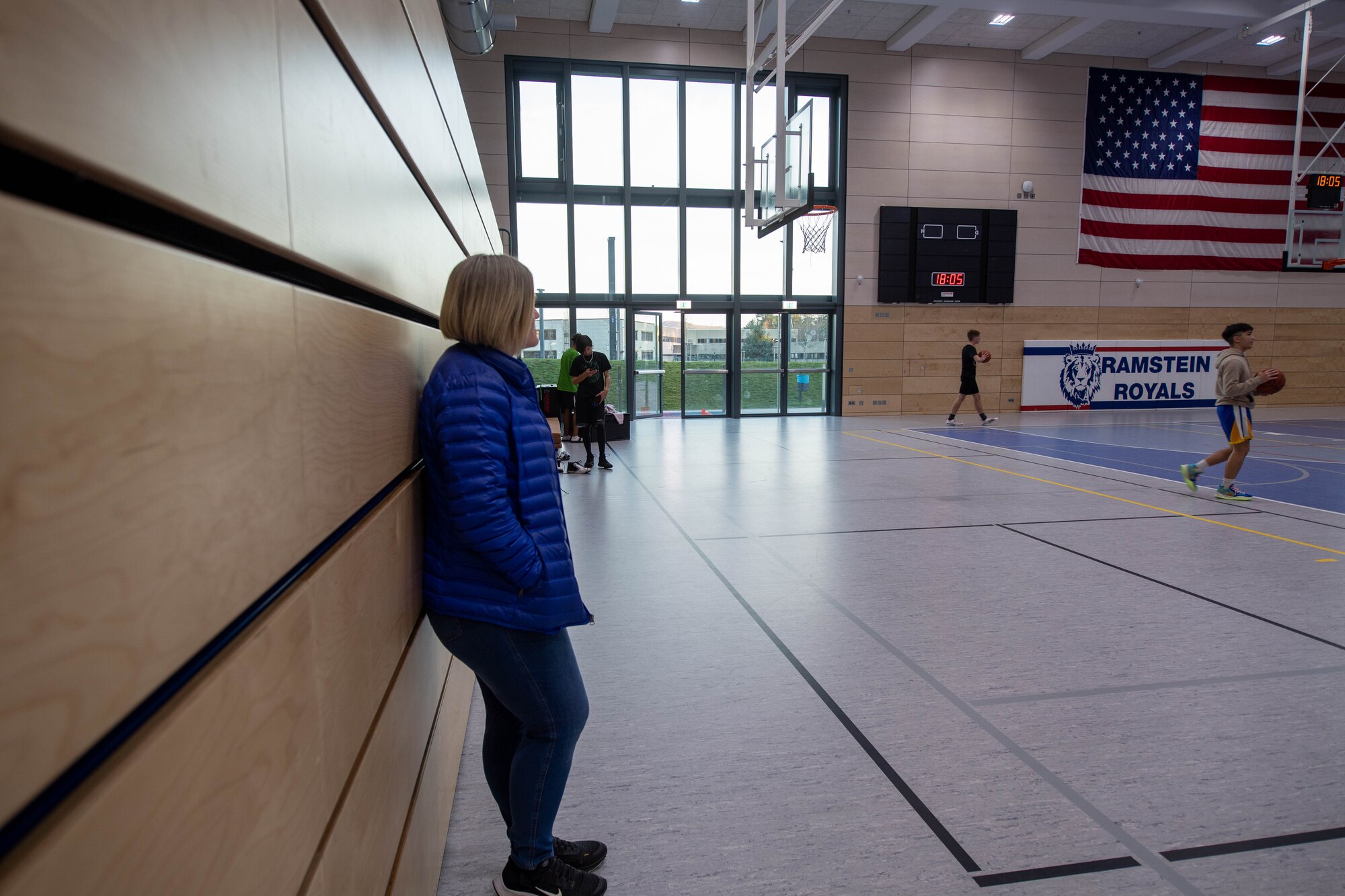 mother watches her son.