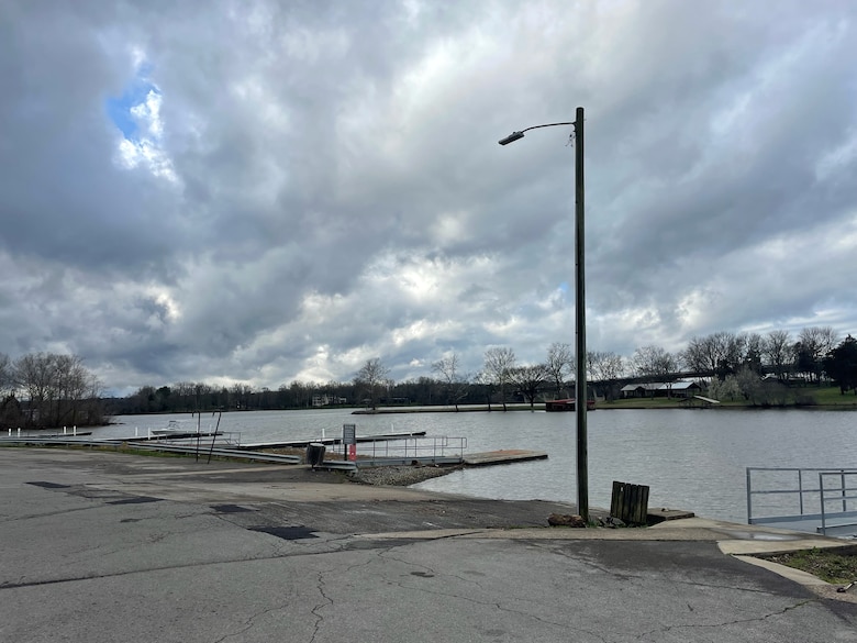The U.S. Army Corps of Engineers Nashville District is closing Bull Creek Boat Ramp for repairs April 4-8, 2022, on the shoreline of Old Hickory Lake in Gallatin, Tennessee. (USACE Photo by Britt Dillard)