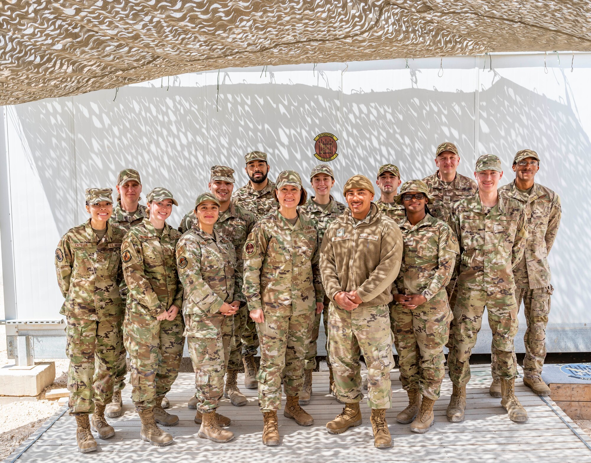 CMSAF Bass visits the 332d Air Expeditionary Wing at an undisclosed location in Southwest Asia, March 23, 2022.