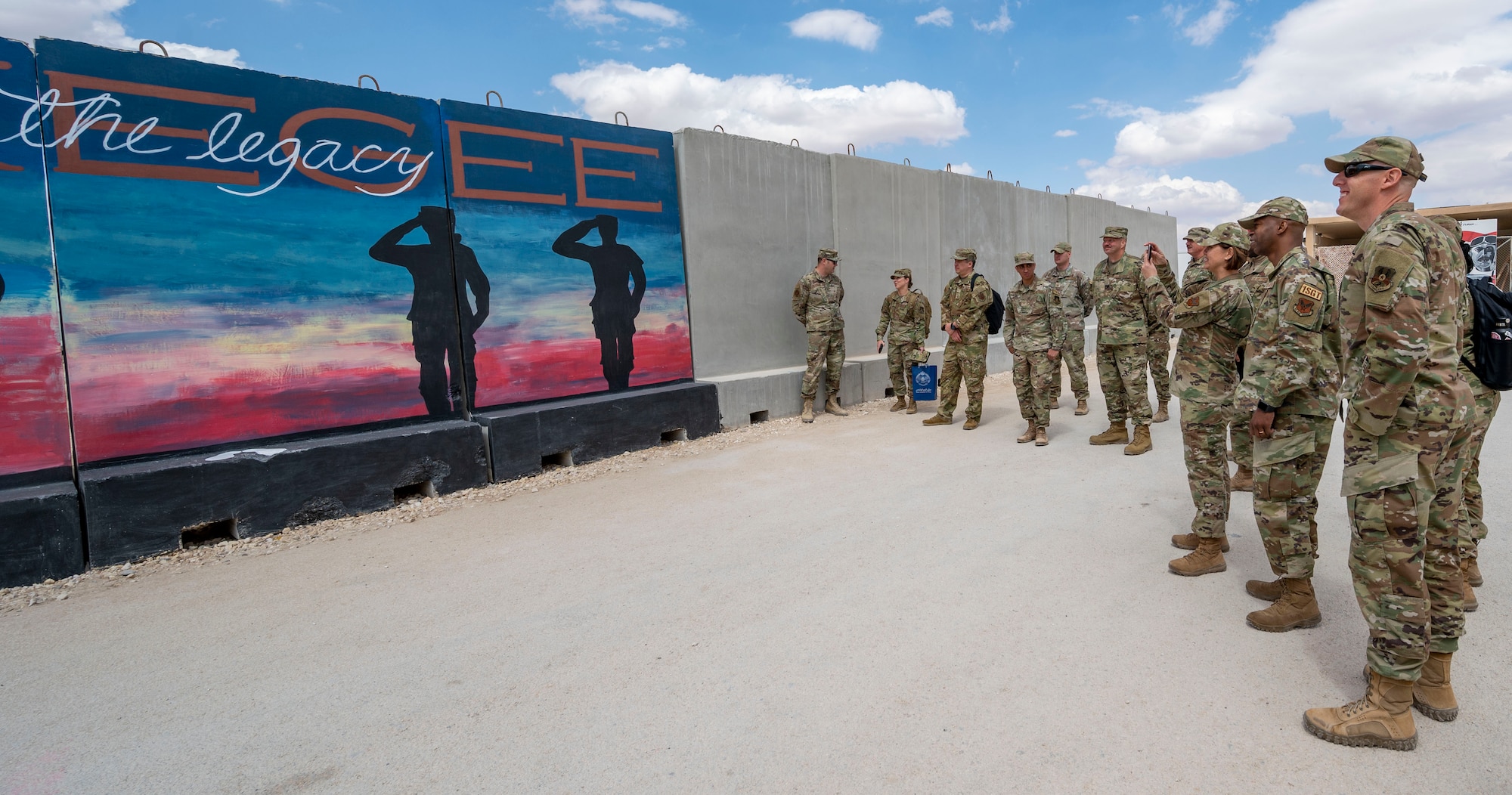 CMSAF Bass visits the 332d Air Expeditionary Wing at an undisclosed location in Southwest Asia, March 23, 2022.