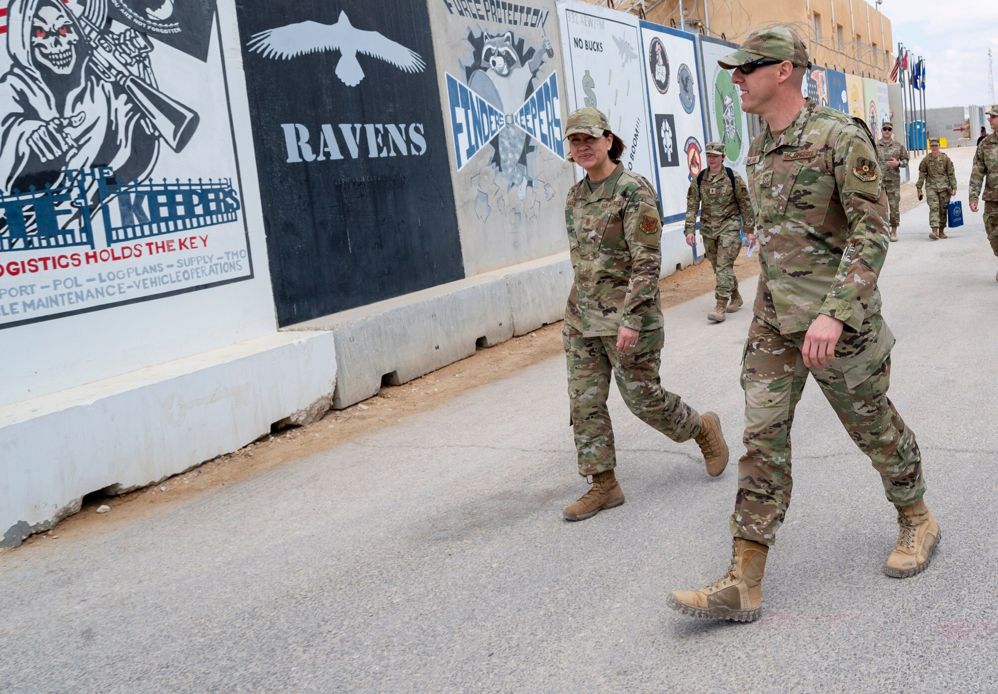 CMSAF Bass visits the 332d Air Expeditionary Wing at an undisclosed location in Southwest Asia, March 23, 2022.