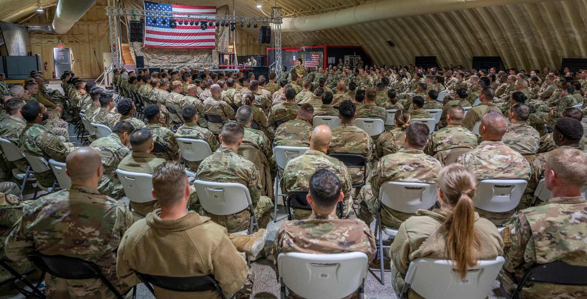CMSAF Bass visits the 332d Air Expeditionary Wing at an undisclosed location in Southwest Asia, March 23, 2022.