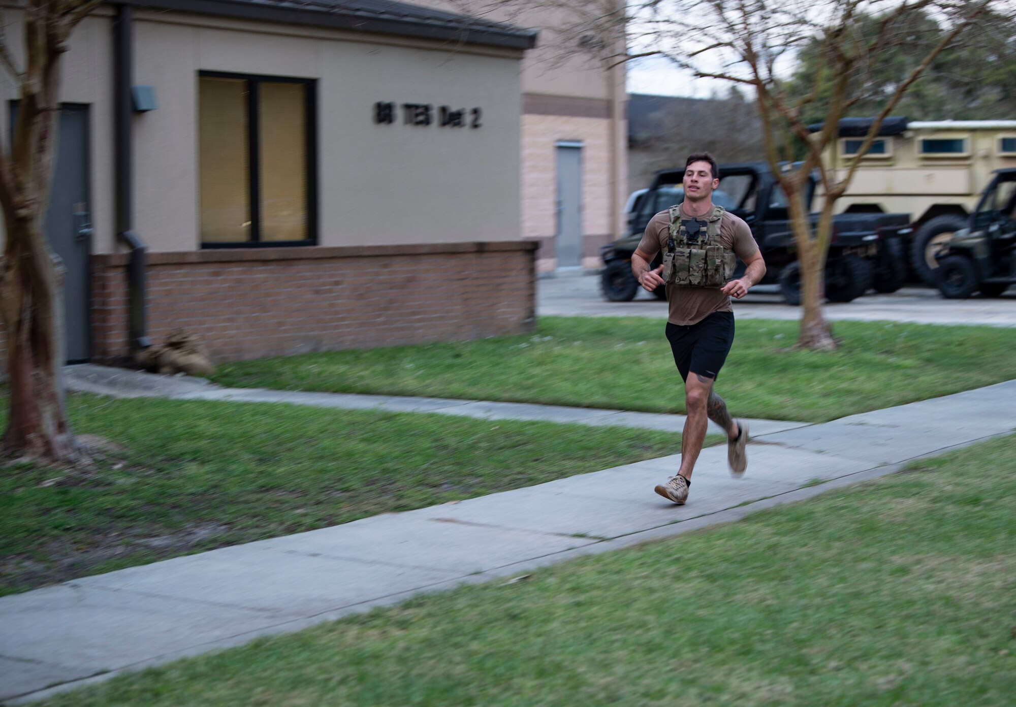 A photo of a man running.