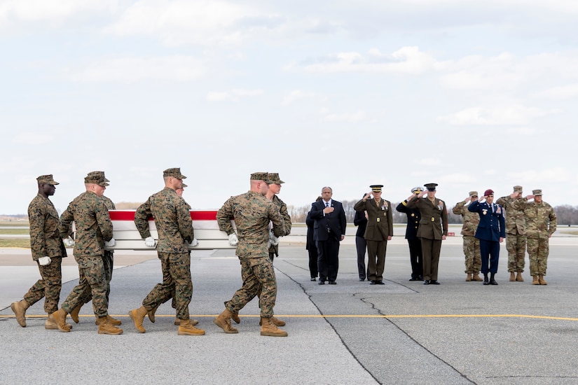 Marine Capt. Matthew J. Tomkiewicz honored in dignified transfer March ...