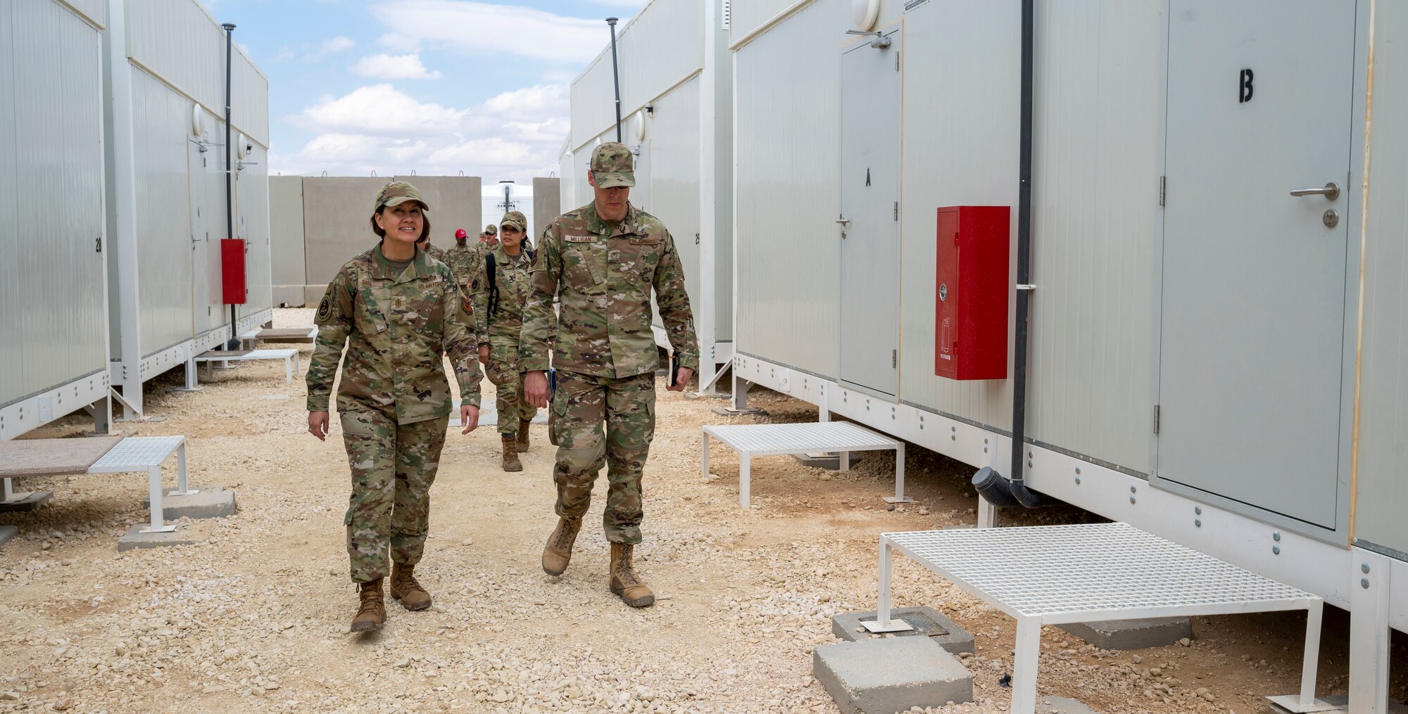 CMSAF Bass visits the 332d Air Expeditionary Wing at an undisclosed location in Southwest Asia, March 23, 2022.