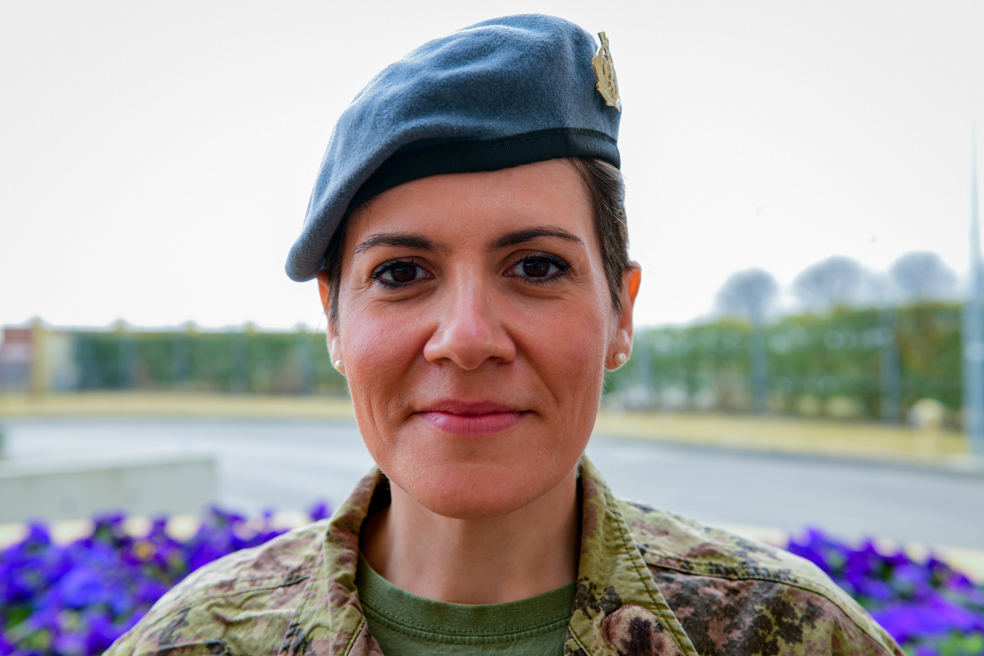 Italian air force Senior Airman Monica Dell’Aquila, Italian air force Security Forces Squadron force protection operator, poses for a photo at Aviano Air Base, Italy, March 16, 2022. Dell’Aquila enlisted in the Italian air force March 17, 2008, and was first stationed in Rome before arriving to Aviano Air Base in 2013. Women’s History Month highlights the accomplishments and contributions of women to events in history and contemporary society. (U.S. Air Force photo by Senior Airman Brooke Moeder)