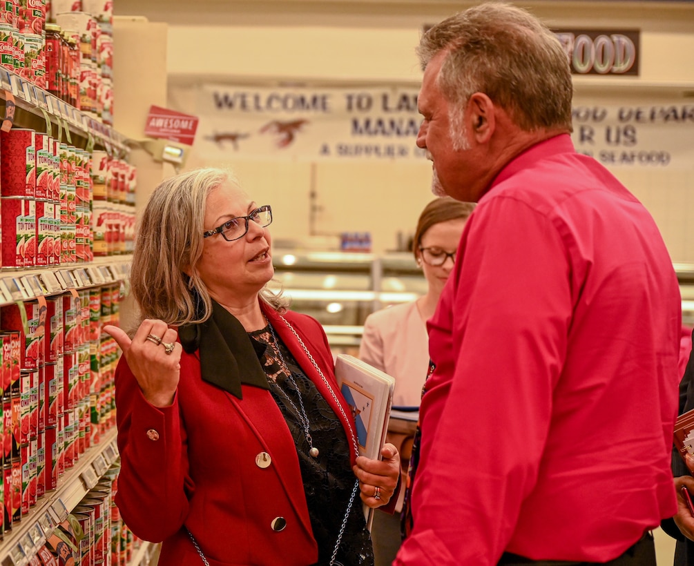 Mrs. Grady tours the commissary