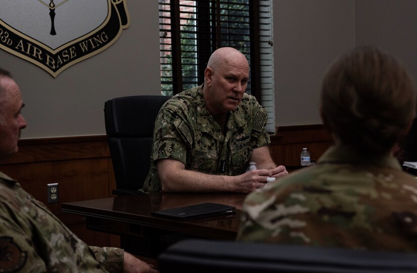 Adm. Grady speaks with senior enlisted leaders