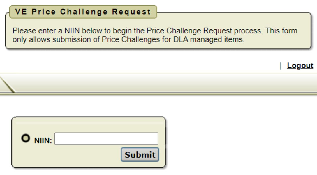 Screenshot of Price Challenge Application