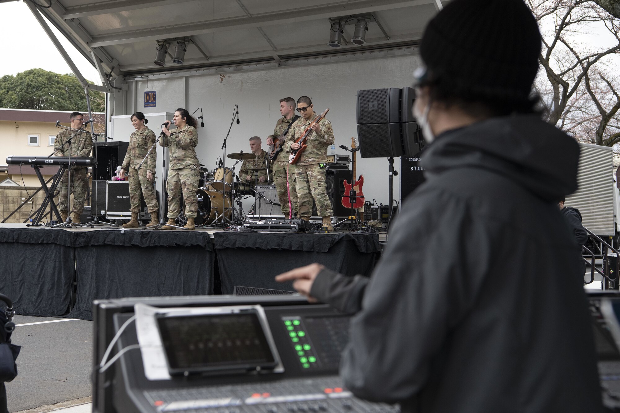 U.S. Air Force Band of the Pacific-Asia perform for members of Yokota Air Base and Japanese community during the Sakura Spring Festival March 26, 2022, at Yokota Air Base, Japan.